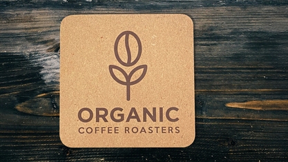 Branded paper cafe coasters