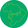 Brasil Map Line Drawing In Green Sticker