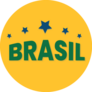 Brasil Written With Stars In Sticker