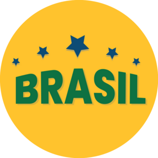 Brasil Written With Stars In Sticker