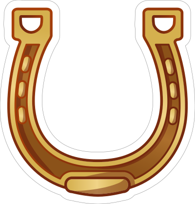 Brass Horseshoe Cowboy Sticker