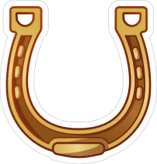 Brass Horseshoe Cowboy Sticker