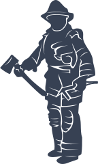 Brave Firefighter Fireman Holding An Axe Sticker