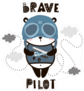 Brave Pilot Baby Panda Sticker
