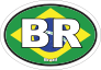 Brazil Br Flag Oval Sticker