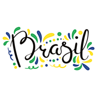 Brazil Calligraphy Lettering Sticker
