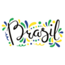 Brazil Calligraphy Lettering Sticker