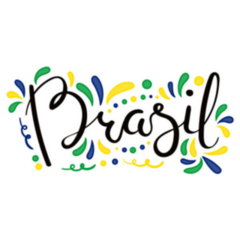 Brazil Calligraphy Lettering Sticker