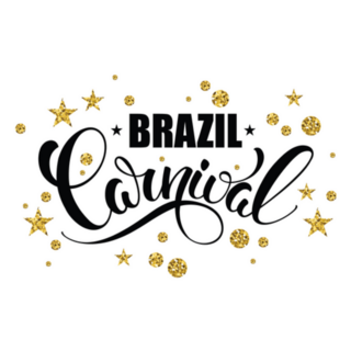 Brazil Carnival Gold Glittering Sticker