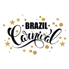 Brazil Carnival Gold Glittering Sticker