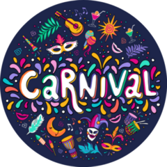 Brazil Carnival Lettering Party Symbols Sticker