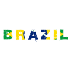 Brazil Flag Lettering Sticker