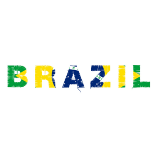 Brazil Flag Lettering Sticker