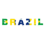 Brazil Flag Lettering Sticker