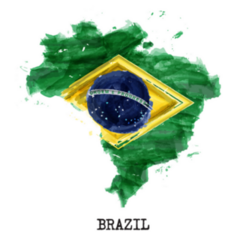 Brazil Flag Watercolor Painting Sticker