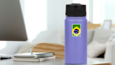 Brazil Flag With The Countrys Initials Sticker on a Water Bottle (New) example