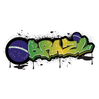 Brazil Graffiti Lettering Typography Sticker