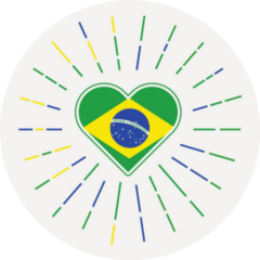 Brazil Heart With Flag Of The Country Sunburst Sticker