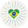 Brazil Heart With Flag Of The Country Sunburst Sticker