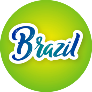 Brazil Lettering On Gradient Background Sticker