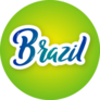 Brazil Lettering On Gradient Background Sticker
