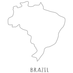 Brazil One Line Drawing Map Sticker