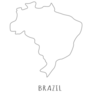 Brazil One Line Drawing Map Sticker