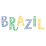 Brazil Ornate Creative Lettering Sticker