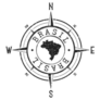 Brazil Stamp Map Compass Sticker