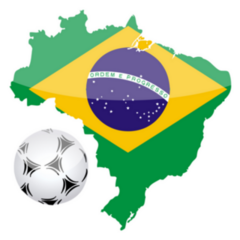 Brazilian Flag Map Soccer Ball Sticker