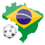 Brazilian Flag Map Soccer Ball Sticker