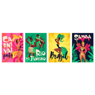 Brazilian Samba Posters Carnival Sticker