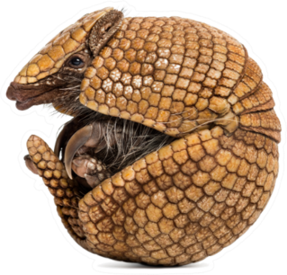 Brazilian Three-banded Armadillo Rolling Sticker