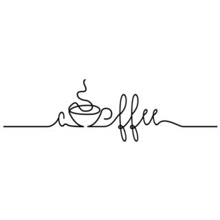 Breakfast Coffee Lettering Line Art Sticker
