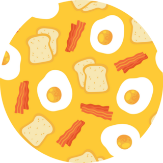 Breakfast Eggs Bacon And Toast Pattern Sticker