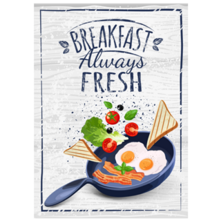 Breakfast Poster Always Fresh Sticker