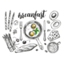Breakfast Set Detailed Illustration Sticker 