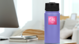 Breast Cancer Awareness Background With Pink Ribbon Sticker on a Water Bottle (New) example
