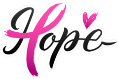 Breast Cancer Awareness Calligraphy Heart Sticker
