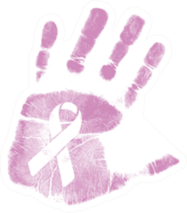 Breast Cancer Awareness Handprint Ribbon Sticker