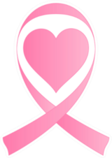 Breast Cancer Awareness Heart Ribbon Sticker