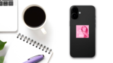 Breast Cancer Awareness Month Banner Sticker on a Phone (New) example