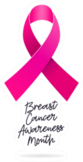 Breast Cancer Awareness Month Pink Ribbon Calligraphy Sticker