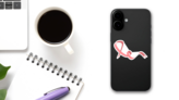 Breast Cancer Awareness Month Ribbon Art Sticker on a Phone (New) example