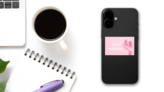 Breast Cancer Awareness Month Sticker on a Phone (New) example