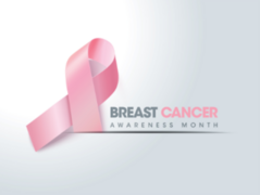 Breast Cancer Awareness Ribbon Background Sticker