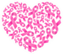 Breast Cancer Awareness Ribbon In A Heart Sticker