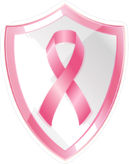 Breast Cancer Awareness Ribbon Shield Sticker