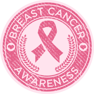 Breast Cancer Awareness Rubber Stamp Sticker