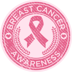 Breast Cancer Awareness Rubber Stamp Sticker